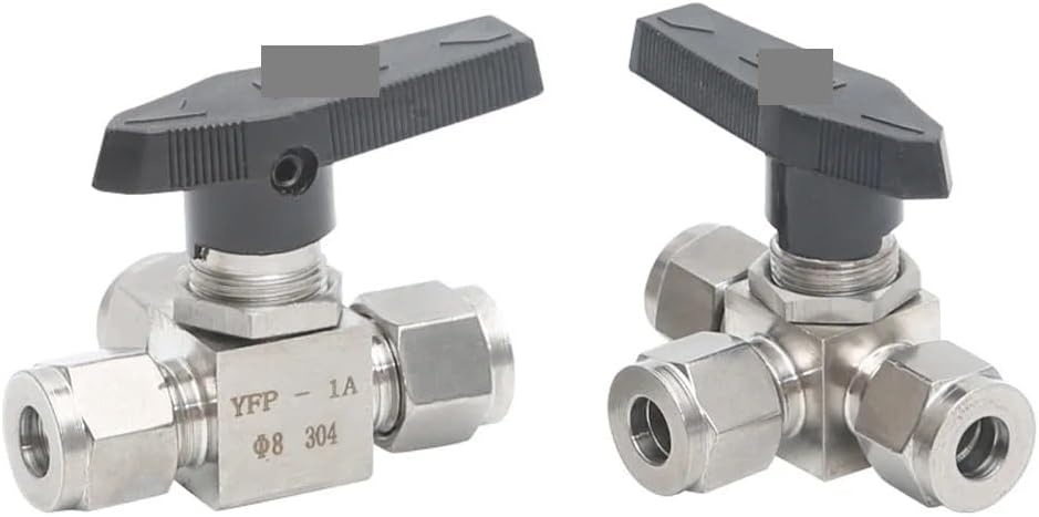 Fit 1/2&#34; OD Tube Tee L-Port Ball Valve Compression Union 304 S