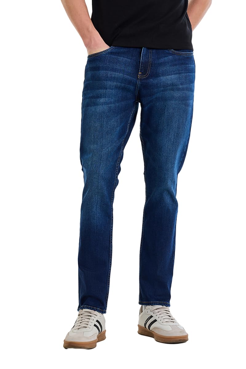 snitch Men Casual Jeans | Slim Fit Washed Mid Rise Straight Leg Design | Stretchable Cotton Blend Denim for All Day Comfort & Everyday Wear-picture-11