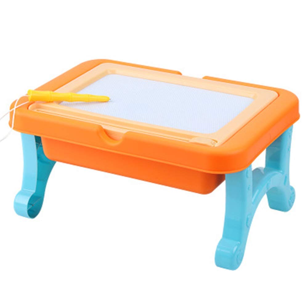 Magnetic Drawing Board Magic Slider Drawing Doodle Learning toys Writing Pad Board Erasable Scribble for Kids Birthday Gifts Colorful Magna (Color : Orange, Size : 34x24x18cm)