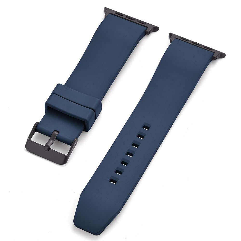 Traveler Sport Band | Extra-Thick Extra Long XL for Big Wrists | Compatible with Apple Watch Bands for Men & Women - Waterproof Rubber 49mm 45mm 44mm iWatch Ultra 2/1 Series 9/8/7/6/SE/5/4 (L/XL Blue)