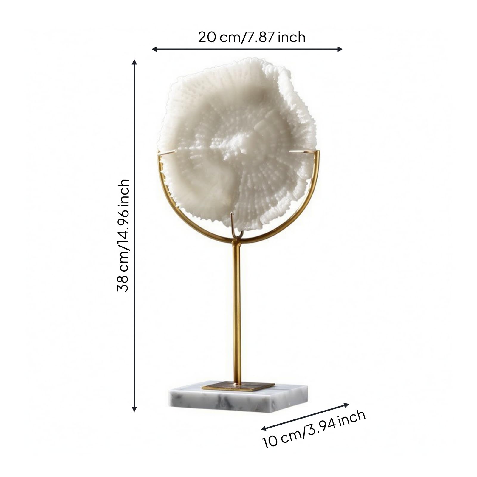 Coral corativo Elegante | Escultura Coral con Soporte Metálico, para Estantería, Estilo C