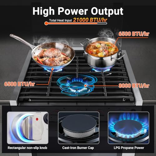 Amzchef HCK213-22A1 21 Inch Rv Gas Range Stove 12V. Gas Range Oven thumb #3