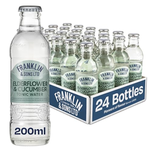Franklin & Sons Elderflower & Pepino - Botellas de agua (24 x 200 ml)