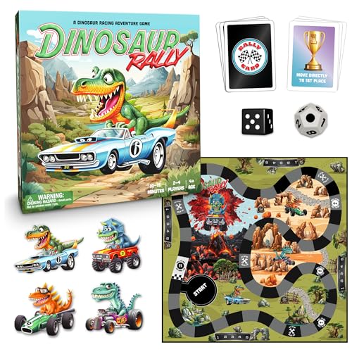 Dinosaur Rally Juego de Mesa de Dados y Cartas para Niños miniatura 2