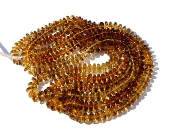 Quartz bière perles rondelles facettées 5-8 mm fil de 7.25 pouces