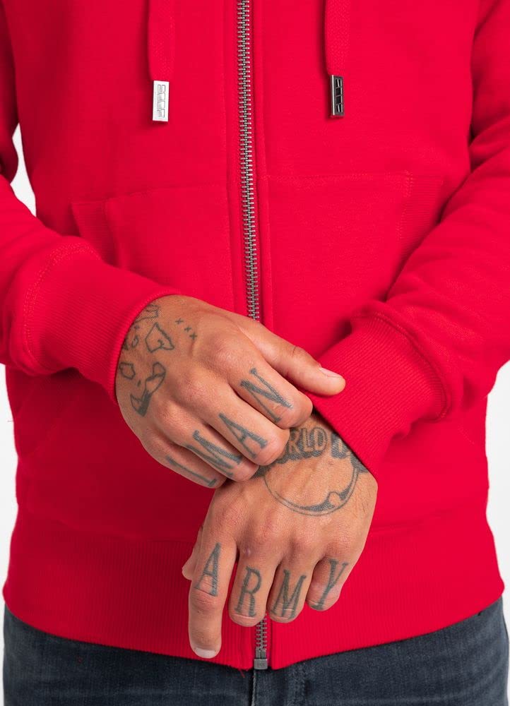 Pit Bull West Coast bluza z kapturem z zamkiem błyskawicznym Small Logo 21 czerwona, czerwony, M