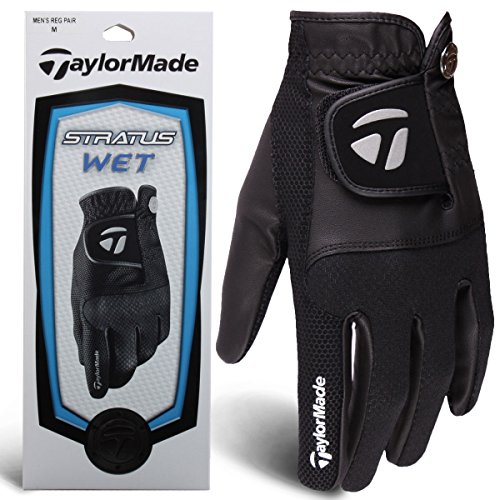 TaylorMade Stratus Wet Weather Golf Gloves, Black, Small