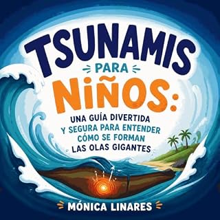 Diseño de la portada del título Tsunamis para ni&ntilde;os: Una gu&iacute;a divertida y segura para entender c&oacute;mo se f