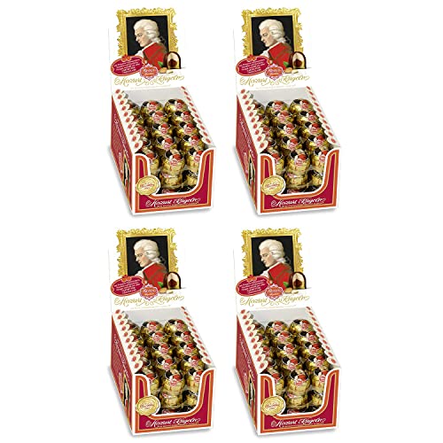 Reber Echt Reber Mozart-Kugeln, Pralinen aus Zartbitter-Schokolade, Marzipan, Nougat, Tolles Geschenk, 45 Stück (4er…