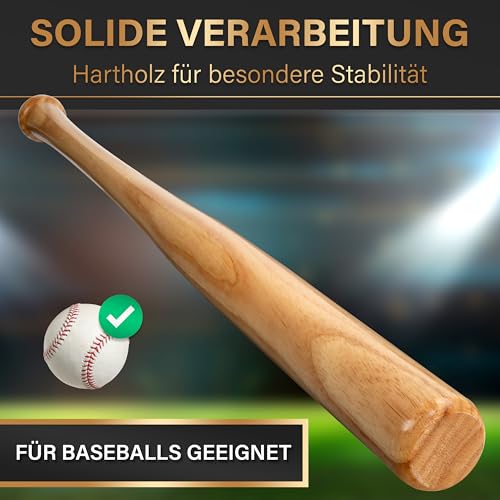 HELDENWERK® Baseballschläger aus Holz oder Aluminium 31 Zoll extra robust – Ansicht 2