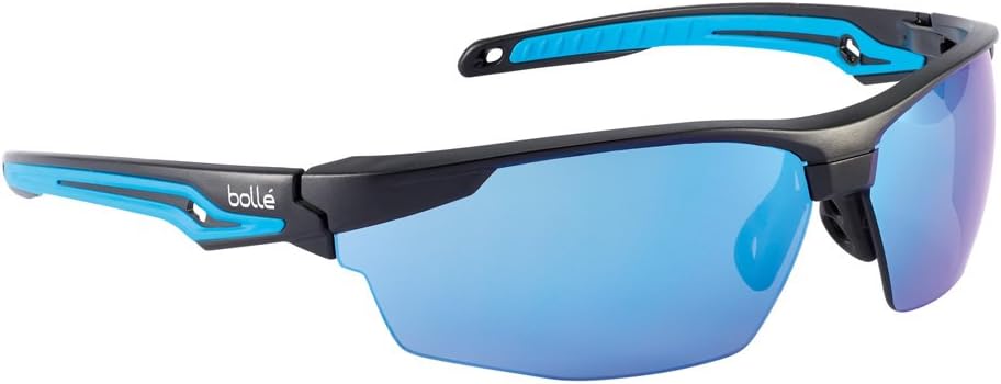Bolle Safety Tryon Tyron Glasses with Blue Lens, Black/Blue, Blue