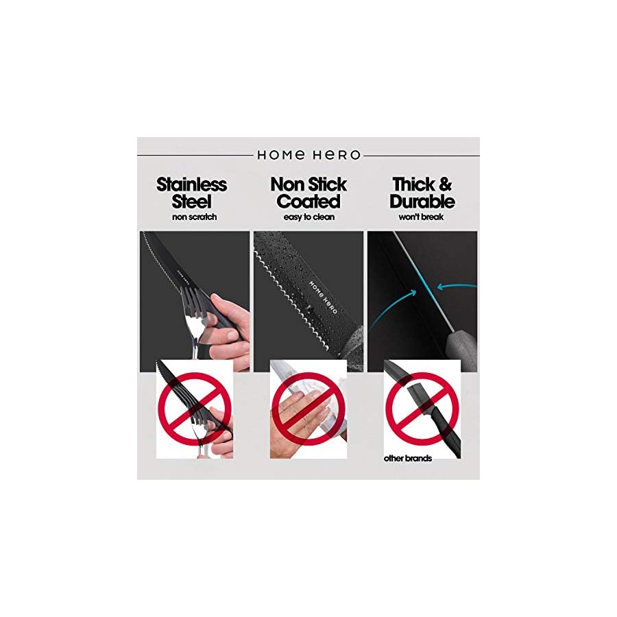 Home-Hero-11-pcs-Set-8-pcs-Stainless-Steel-Steak-Knife-Set-and-X-Large-Wood-Cutting-Board-15-Thick-with-Cheese-Knife-and-Cleaning-Brush-Reversible-Acacia-Wood-Charcuterie-Board-with-Handle Home Hero 11pc Set - 8x Stainless Steel Steak Knife Set - 1x XLarge Wood Cutting Board 1.5" Thick - 1x Cheese Knife - 1x Cleaning Brush