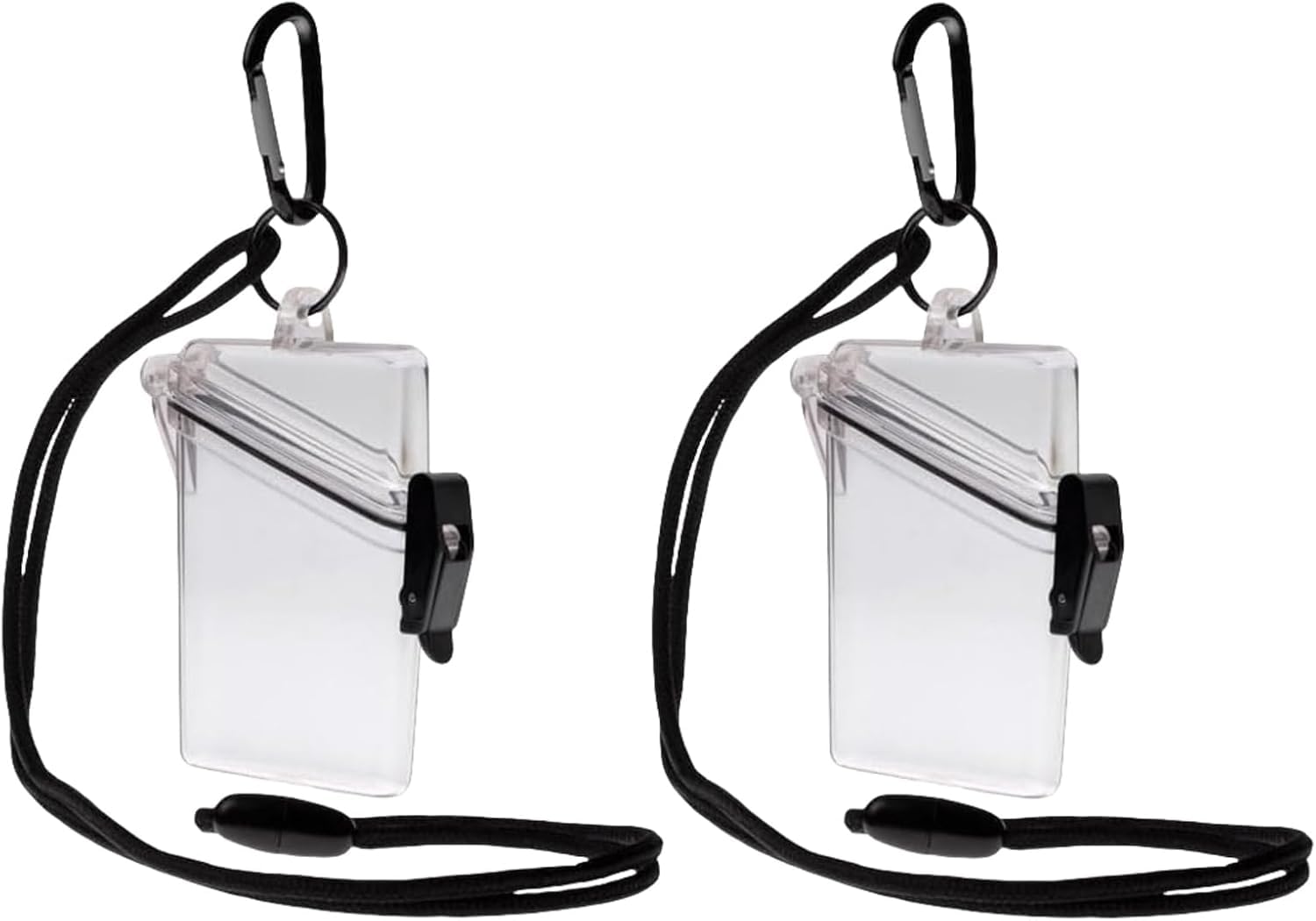2Pcs Transparent Clear Waterproof ID Card Badge Holder Case Waterproof Sports Case Vertical Badge Holders with Lanyard and Keychain,Identification Badges and Supplies,Labels, Office and School Supplie
