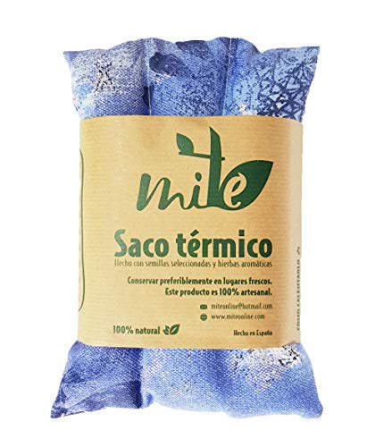Saco térmico de semillas y hierbas multiusos (47cm x 15cm) Lavanda - MITE (Mandala Azul)