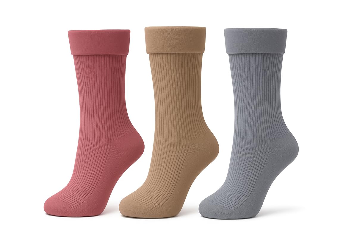 ketkar Winter 3 Pcs Thick Fleece Lined Thermal Wool Ankle Socks – Plush Warm Velvet Snow Socks for Men & Women, Multicolor (Free Size)-picture-22