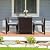Bonnlo 3 PCS Wicker Outdoor Patio Bistro Set, Patio Furniture Set for Small Space with Glass Top Table Dining Chairs, Balcony Furniture Patio Table and Chairs Set of 2 for Garden Yard Porch (Brown)