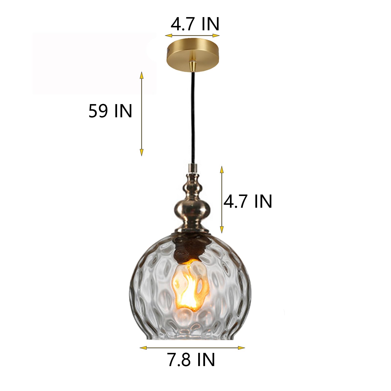 Amazon.com: LOTREE Retro Industrial Amber Glass Ball Pendant