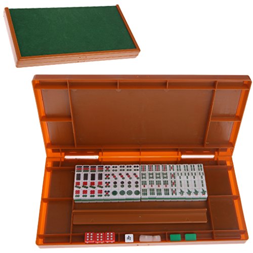 Lamdoo Portable Mini 144 Mahjong Set Juego de Mesa Mah Jong Juego Tradicional Viajes Plegable