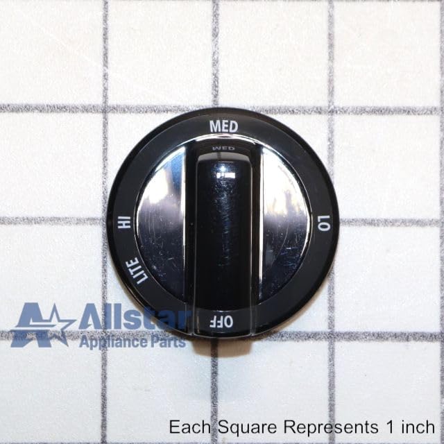 WP7733P526-60 Range Black Burner Control Knob