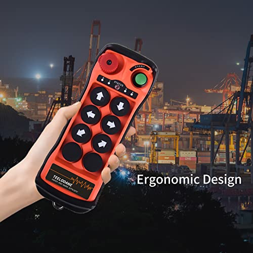 Q600 Industrial Wireless Crane Remote Control Kit 6 Button 12V 24V Electric Lift Hoist Overhead Tower Bridge Transmitter Receiver With Emergency Stop… #TOP4