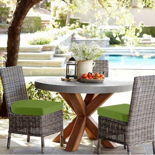 Image of D-8 Chair Solid Seat Cushion for Chair, Waterproof, Indoor and Outdoor, Comfortable Foam Cushions (Round Corner,Green) (Set-2) (Cushion Thinkness 5cm)