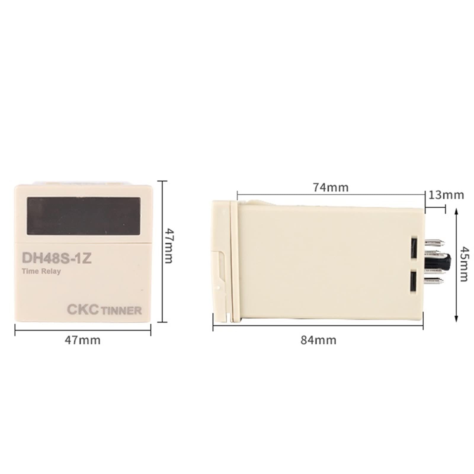 Temporizador programable LED Digital DH48S-1Z, interruptor de relé de tiempo con Base de enchufe, 12V, 24V, 220V, 380V, temporizador de retardo 0,01 S-99H99M(DCAC24V)