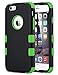 iPhone 6S Case, iPhone 6 Case, ULAK Shock-Absorbing Case with Hybrid 3in1 Soft Silicone + Hard PC Cover for Apple iPhone 6/6S 4.7 Inch Device (Black/Green)