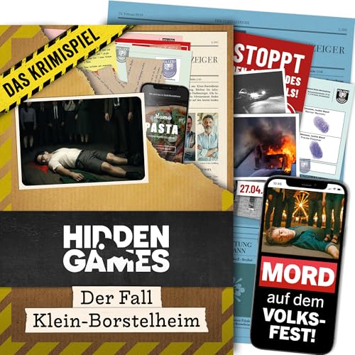 Hidden Games Tatort - Der Fall Klein-Borstelheim | Krimispiel für Erwachsene | Mordfall lösen Spiel | Detektivspiel für zu Hause| Escape Room Spiel ab 14 Jahren | Cold Case | Rätselspiel