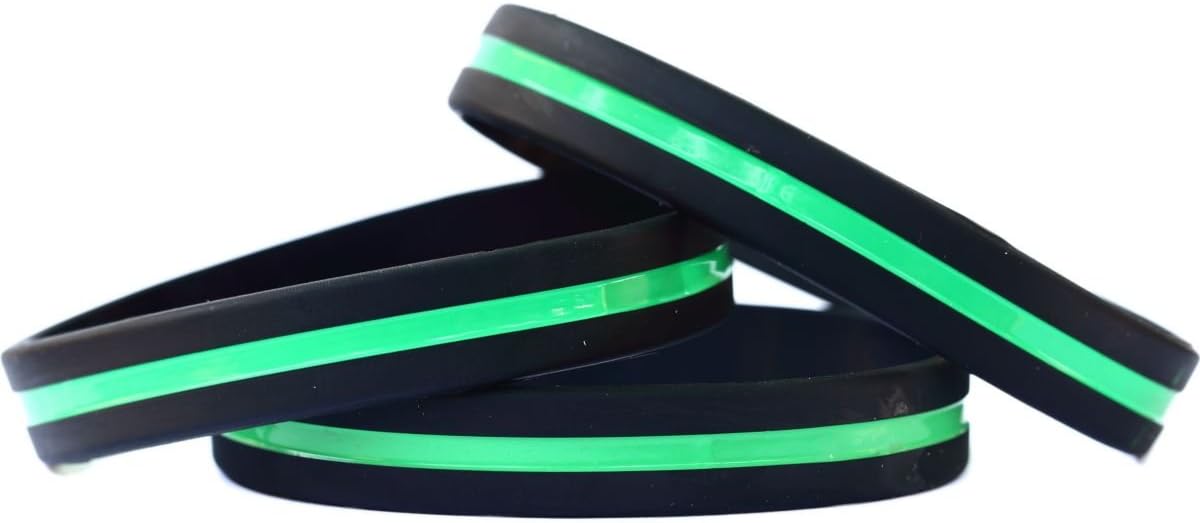 50のシングリーンラインシリコンWristbandsサポートメモリPolice Officer