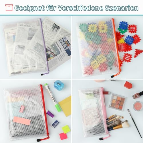 Bolsas de plástico para archivos A4 impermeables con cremallera para organizar documentos 5