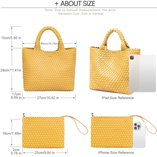 Image of JINMANXUE Fashion Woven Bag Shopper Bag Travel Handbags and Purses Women Tote Bag Large Capacity Shoulder Bags