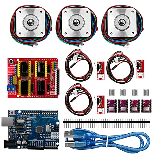 XFUYI Impresora 3D Profesional Placa + RAMPS1.4 mecánico - Final de Carrera + Controlador de Motor DRV8825 + Motor Nema 17