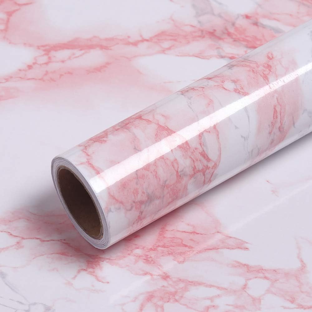 ASKCREW Pink Marble Wallpaper Roll, Home and Office Decor, Wallpaper for Wall-Kitchen-Bedroom-Table-Drawer-Door-Furniture-Home (13 sq. Foot per roll) (B0D298MY23) Amazon Price History, Amazon Price Tracker