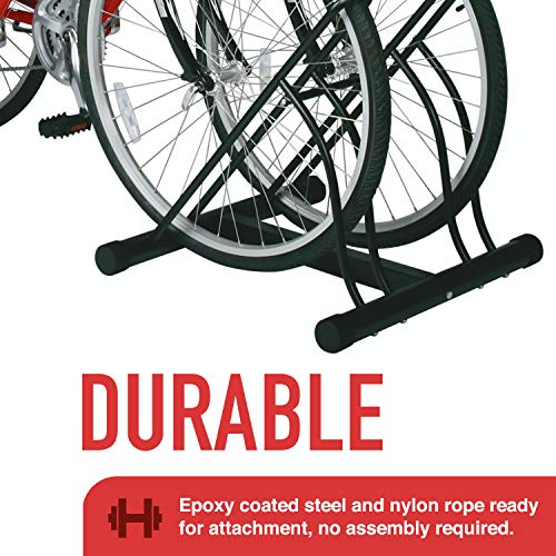 Racor PBS-2R Floor - 2 Bike Stand - Garage Storage Organizer - Fits Adult and Children’s Bikes