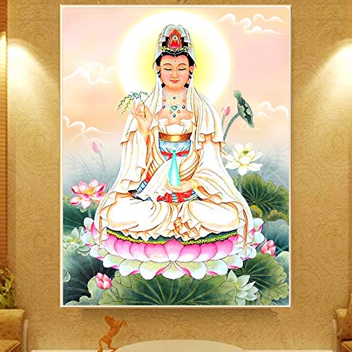 Peinture Diamant Bouddha 70x120cm Grand Format Full Drill Kit DIY