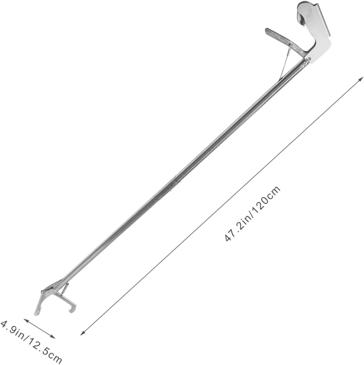 1.2m Folding Snake Catcher Tool Lightweight Stainless Steel Snake Tongs with Locking Mechanism Portable Clamp Design for Safe Animal Handling Gardens and Zoos