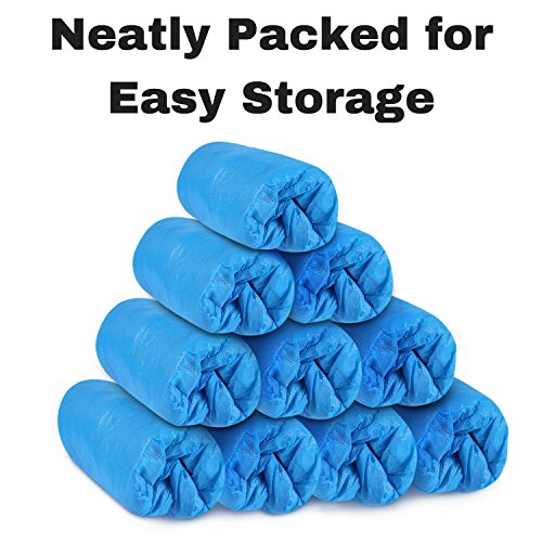 MIFFLIN Disposable CPE Shoe Covers (300 Pieces) Waterproof Durable Boot Covers Shoe Protector Booties One Size Fits Most