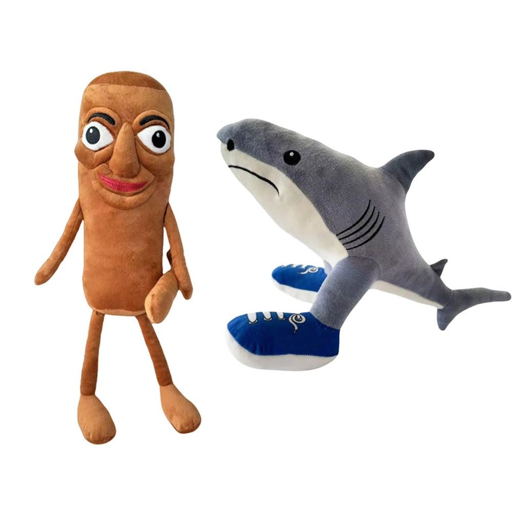 Jilijia 2PCS Tung Tung Tung Sahur Figure Pillow Brainrot Animals Cute Anime Soft Stuffed Tralalelo Tralala Shark Pillow Cute Sofa Decoration Gifts