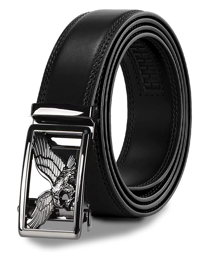 Image of WildHorn Men's Genuine Leather Belt for Men| Premium Auto-Lock Buckle | Adjustable up to 48 inch | Formal & Casual Wear | Micro-Adjust Fit | Stylish Gift Box Included