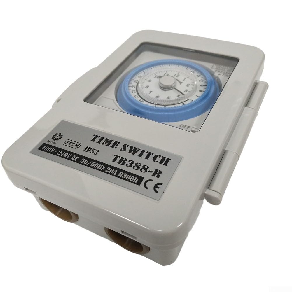 Timer meccanico, interruttore timer TB388, PC impermeabile 24 ore giornaliero programmabile timer interruttore per scaldabagno lampada AC100 ~ 250 V 20 A