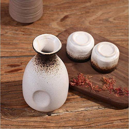 Juego de sake de cerámica tradicional con jarra y tazas estilo japonés modelo C 3