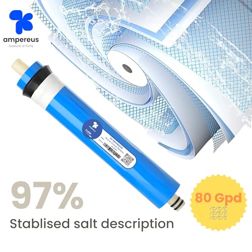 Image of AMPEREUS RO Water Filter Kit | Pre Carbon, Post Carbon, Sediment Filter & 80 GPD Membrane | Complete Replacement Filter Set for RO Water Purifiers - Clean & Safe Drinking Water