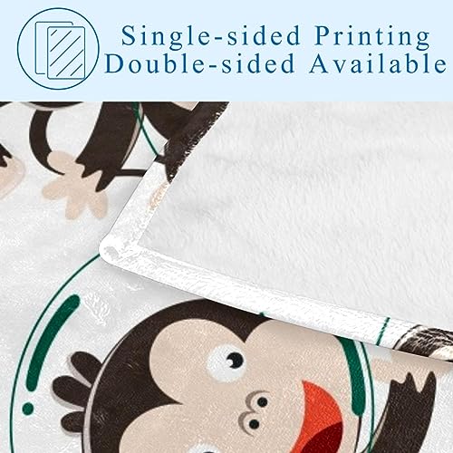 Plaid singe astronaute cadeau original couverture lit enfant