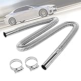 【Fácil de instalar】 Retire directamente la manguera de escape original, conecte la nueva manguera de escape de acero inoxidable al automóvil, sujeta ambos extremos del tubo de escape con clips y la instalación está completa, fácil y rápida.