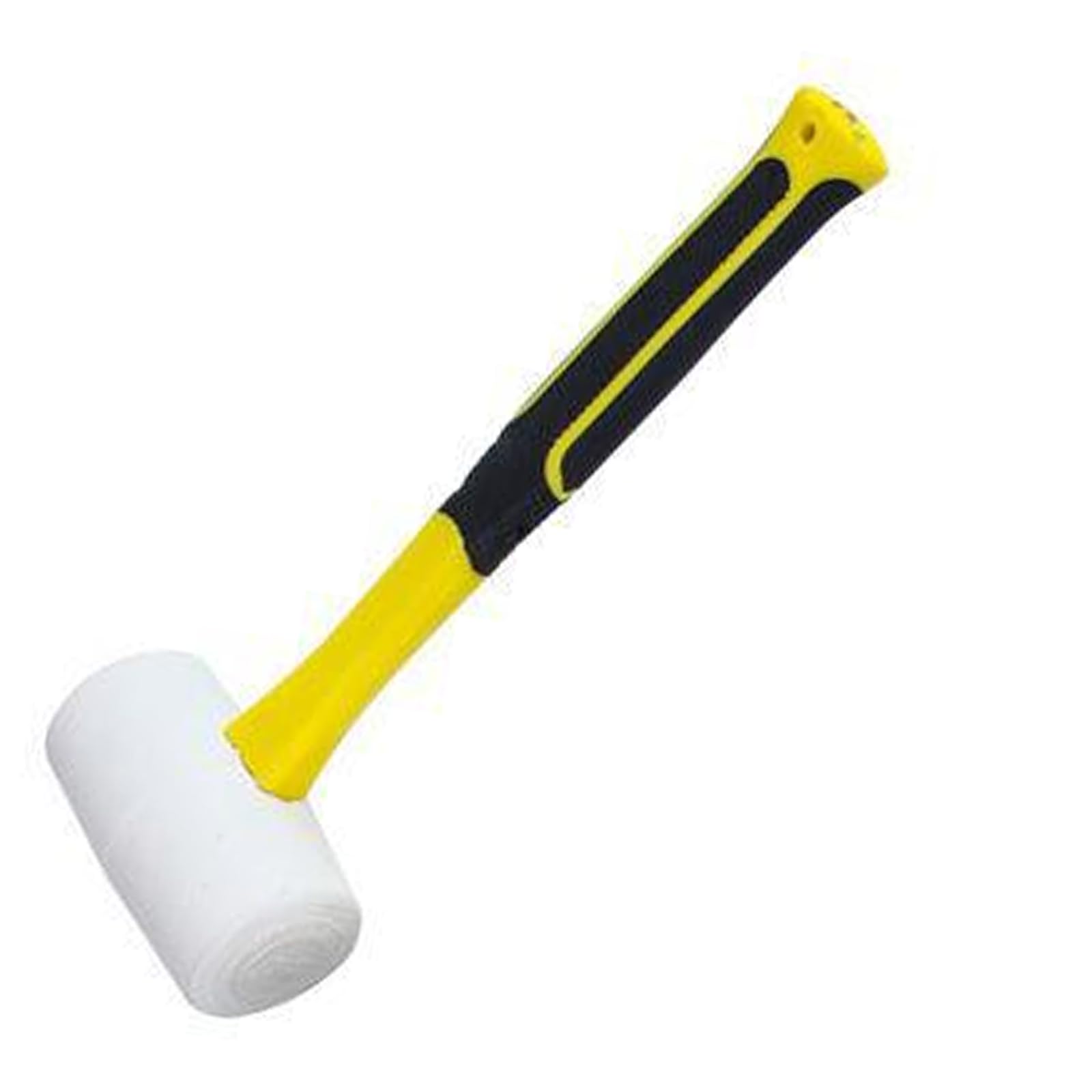 Buxuaaaa B Duty White Rubber Hammer With Ergonomic Fiberglass Shaft Shock Resistant Head For Craftsmen And Diyer Enthusiasts Anti Slip Rubber Mallets Home Renovations