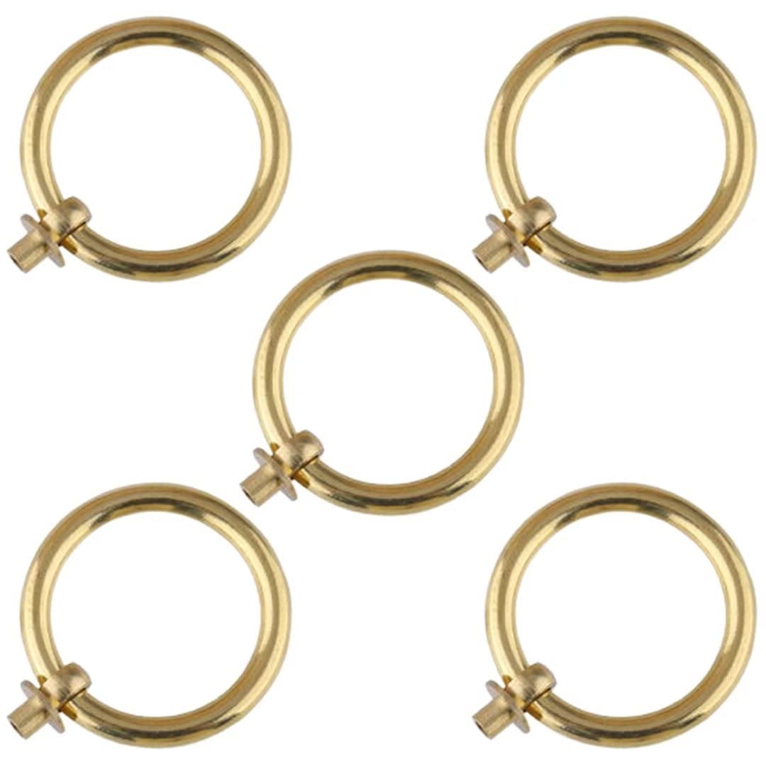 Ydhsikk Brass Drawer Handles, Ring Drawer Knobs Pack Of 5 Bronze And 25-60Mm Diameter(,35Mm Diameter)