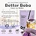 Better Boba All-Natural Ube Boba Pearls 8 Oz | Kosher, Vegan, Gluten-Free, Non-GMO Tapioca Boba Balls for Bubble Tea, Desserts | 12 Servings | No Preservatives | Made in USA