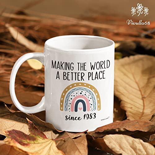 Vivulla68 40Th Birthday Gifts Women, 1983 Birthday Gifts For Women, 40 Year Old Birthday Gifts For Women, 40Th Birthday Gift Ideas, 40 Birthday Gifts For Women, 40Th Birthday Cups, Forty Mug #TOP4