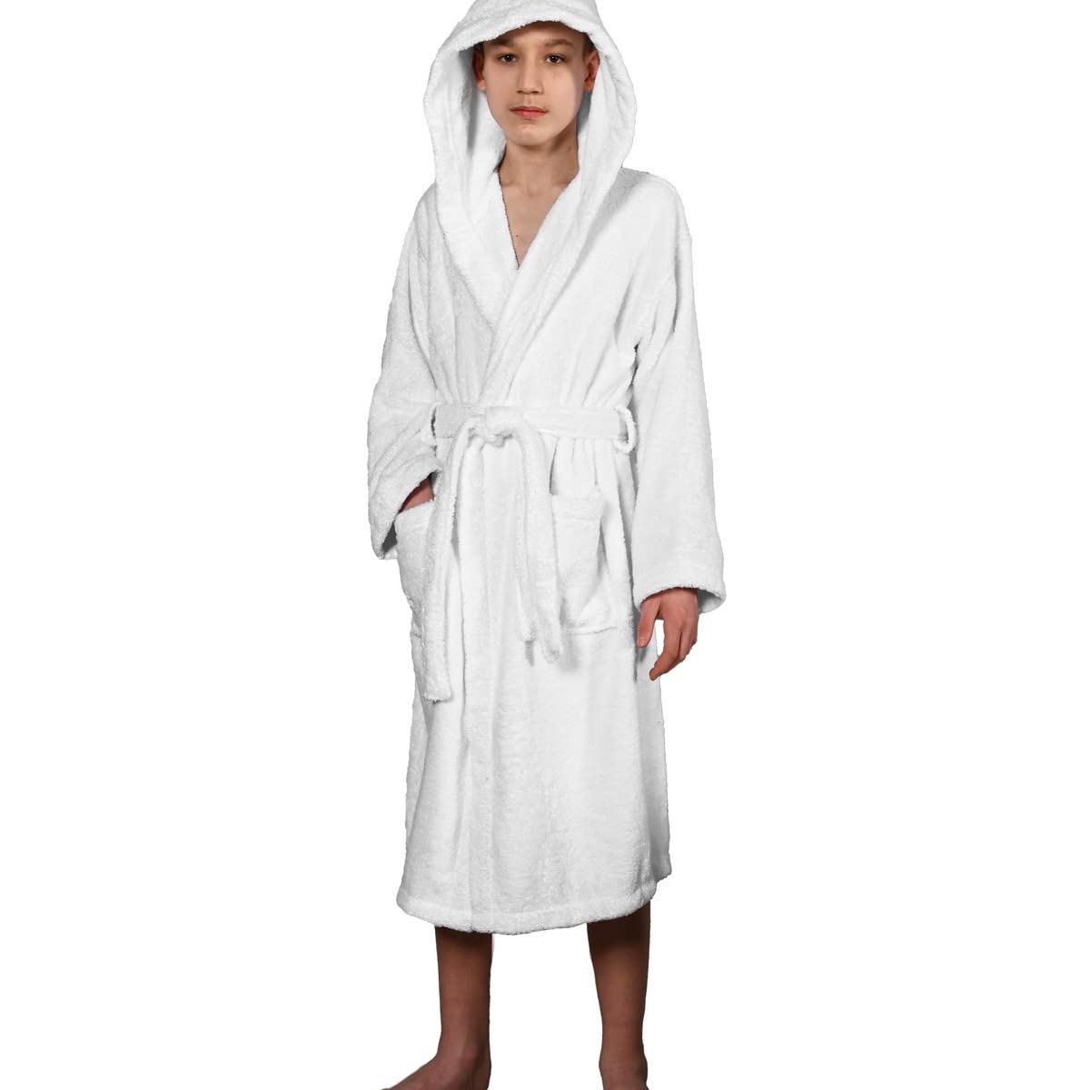 Sensei La Maison du Coton Peignoir Enfant à Capuche 400gr/m² Studio Fille