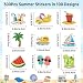 Anwyll 300Pcs Summer Stickers - Summer Water Bottle Stickers Bulk Waterproof Vinyl Beach Sticker Self Adhesive Summers Themed Sticker for Pool Party Decoration Scrapbooking Skateboard Laptop